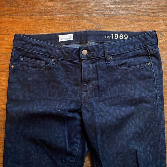Gap Blue & Black Cheetah Print Always Skinny Jeans - Picture 2 of 7